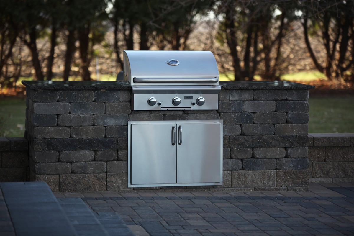 Grill built into outdoor living area
