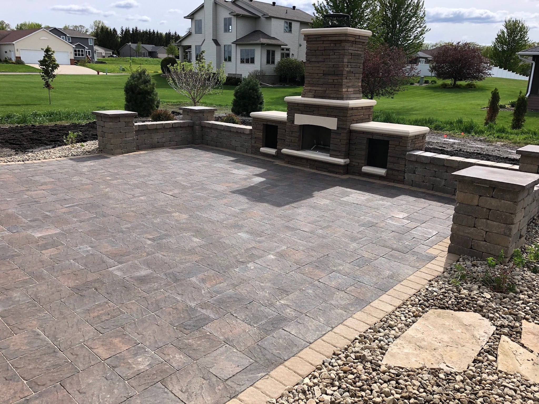 Outdoor Living patio with fireplace