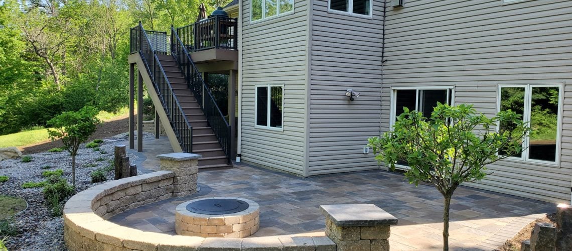 back yard residential landscaping Kenyon MN