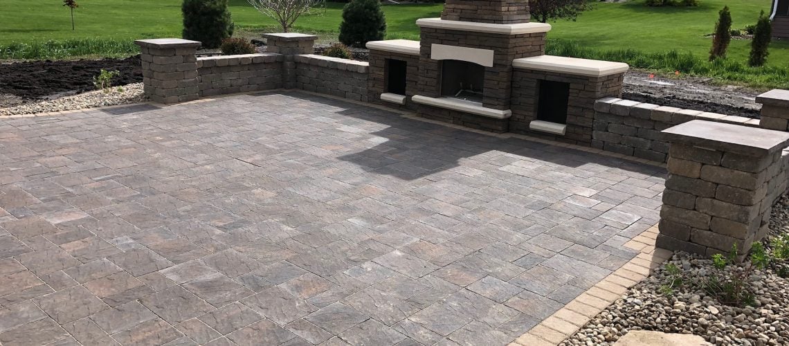 Outdoor Living patio with fireplace